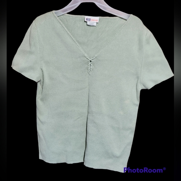 Mint Green Sweater Shirt, sz 12/14 - Picture 1 of 4